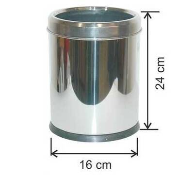 Arı Metal Ofis Tipi İç Kovalı Çemberli Paslanmaz Çöp Kovası 3lt - 1